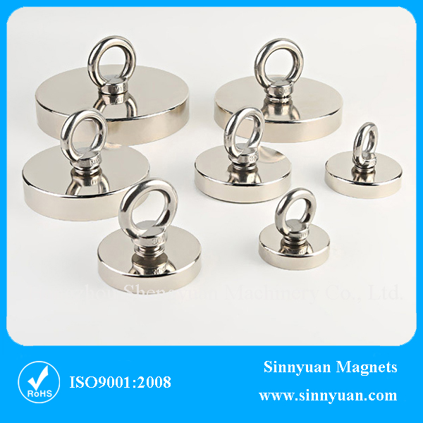 Strong Neodymium Pot Magnet with Hanging Ring 