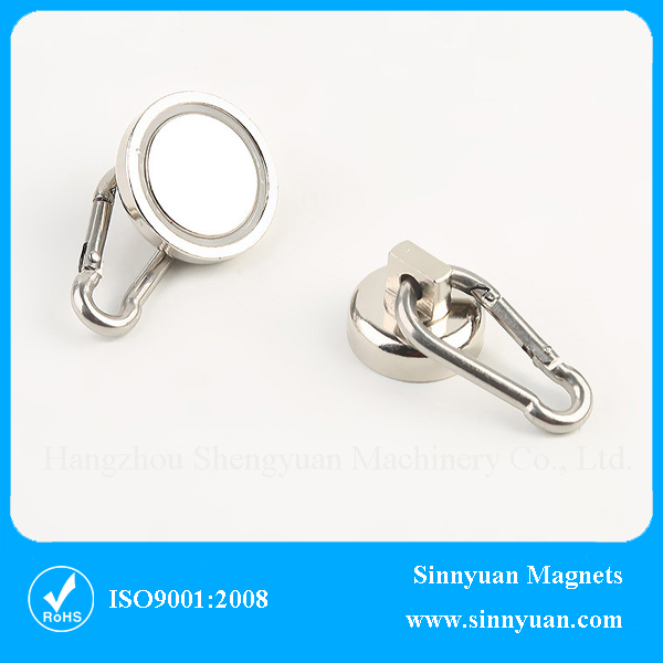 Neodymium Round Magnetic Snap Hook Magnetic with Carabiner Hook Magnetic Hooks ø28mm 