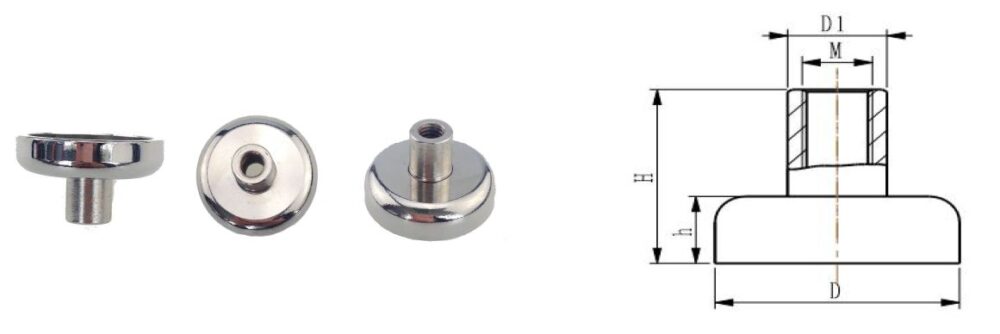 Neodymium pot magnet with a bushing (SD series)_stamping