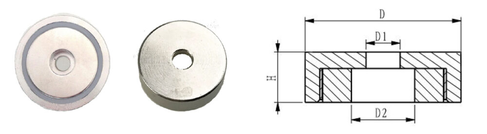 Neodymium pot magnets with step holes (SB series)_machining