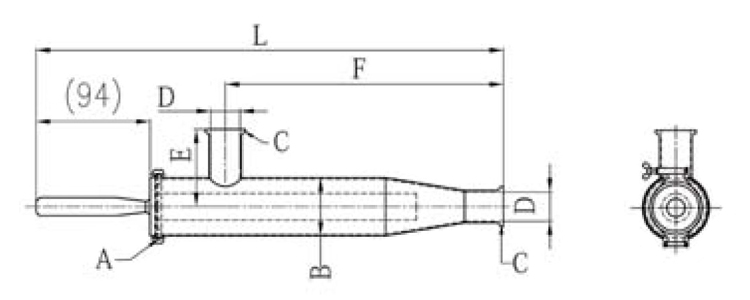 Magnetic Liquid Traps With Clamp Connection (D Type) Size Magnetic Liquid Traps With Clamp Connection (D Type) Size