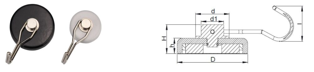 Ferrite magnetic swivel hooks (CG series)_stamping