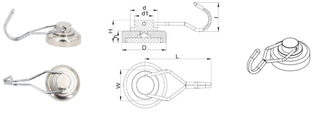 Neodymium magnetic swivel hooks (SG series)_stamping
