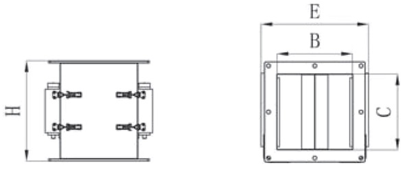 Square Flange Plate Housing Magnetic Separator Size